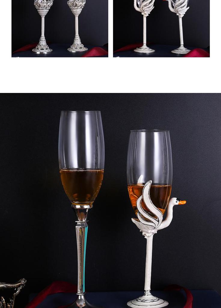 Elegant Enamel Crystal Champagne Flute Set - High-Stem Sparkling Wine Glasses, Perfect for Home or Bar Gifts