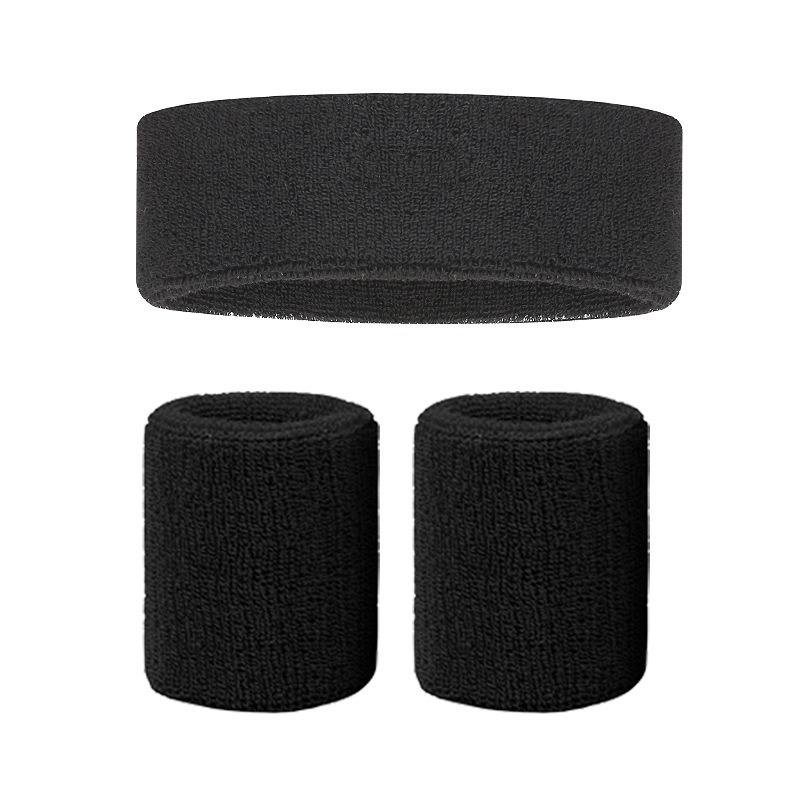 Exercise and fitness cycling basketball badminton breathable and sweat-absorbent headband hand protection wrist protection headband set