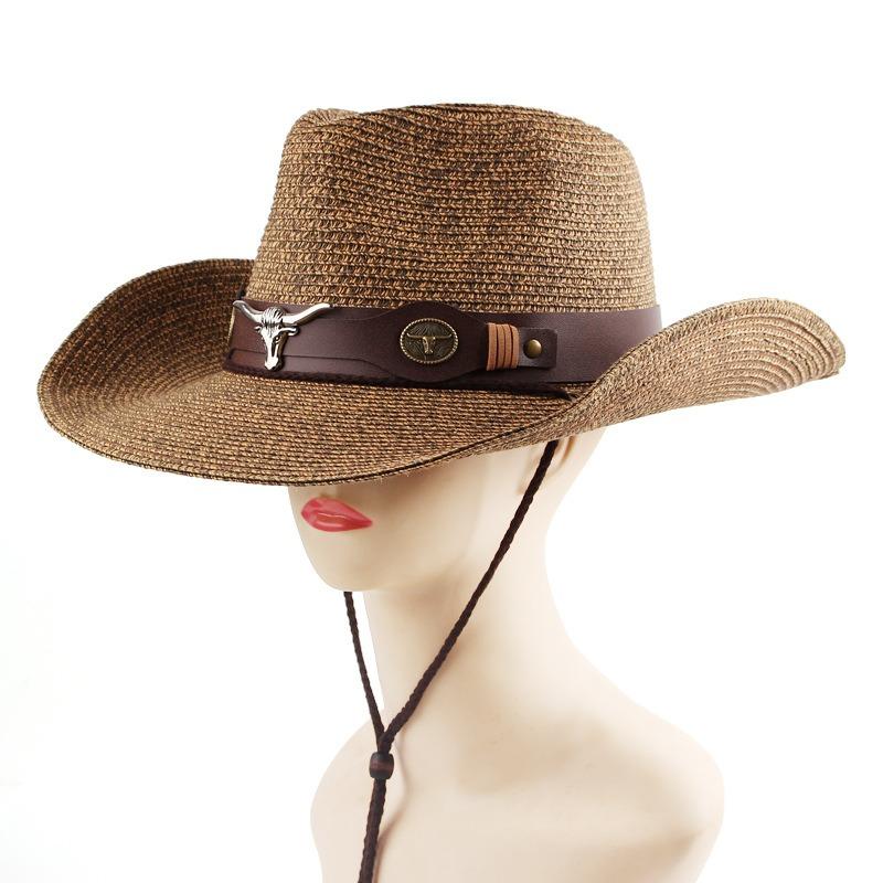 Meier Mixed color straw hat western cowboy straw hat outdoor sun hat