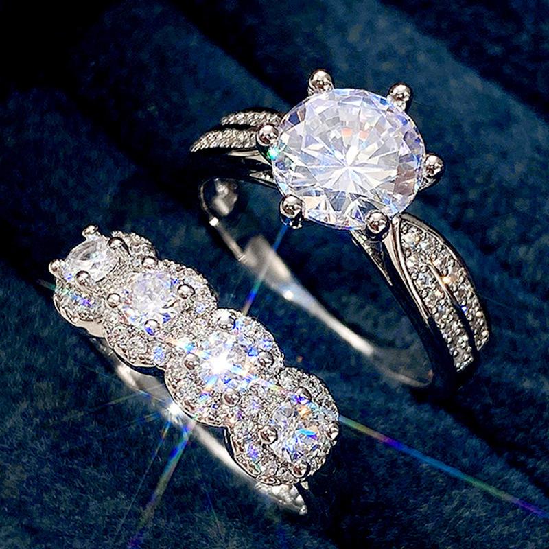 Source supply, super flash couple ring Valentine's Day gift, European and American luxury and sweet ring