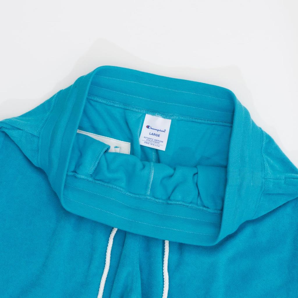 Champion Cotton USA Shorts with Teal Size M Men's One-Point Logo, Basic, Blue, (C3-X516)