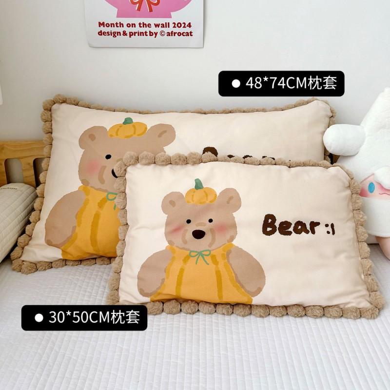 Soft Cotton Flannel Pillowcase Kids Adults 30x50cm 60s 100% Long Staple Printed Cartoon Design