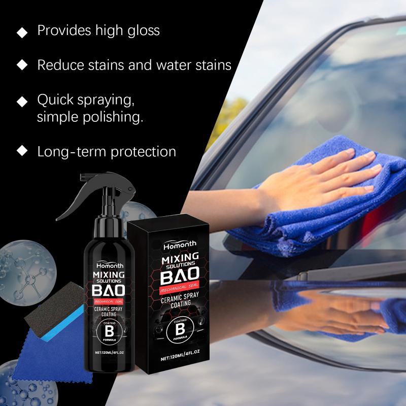 Car Nano Ceramic Coating Spray 120ml Hydrophobic Quick Shine AllInOne Renewal Agent for DIY Car Detailing