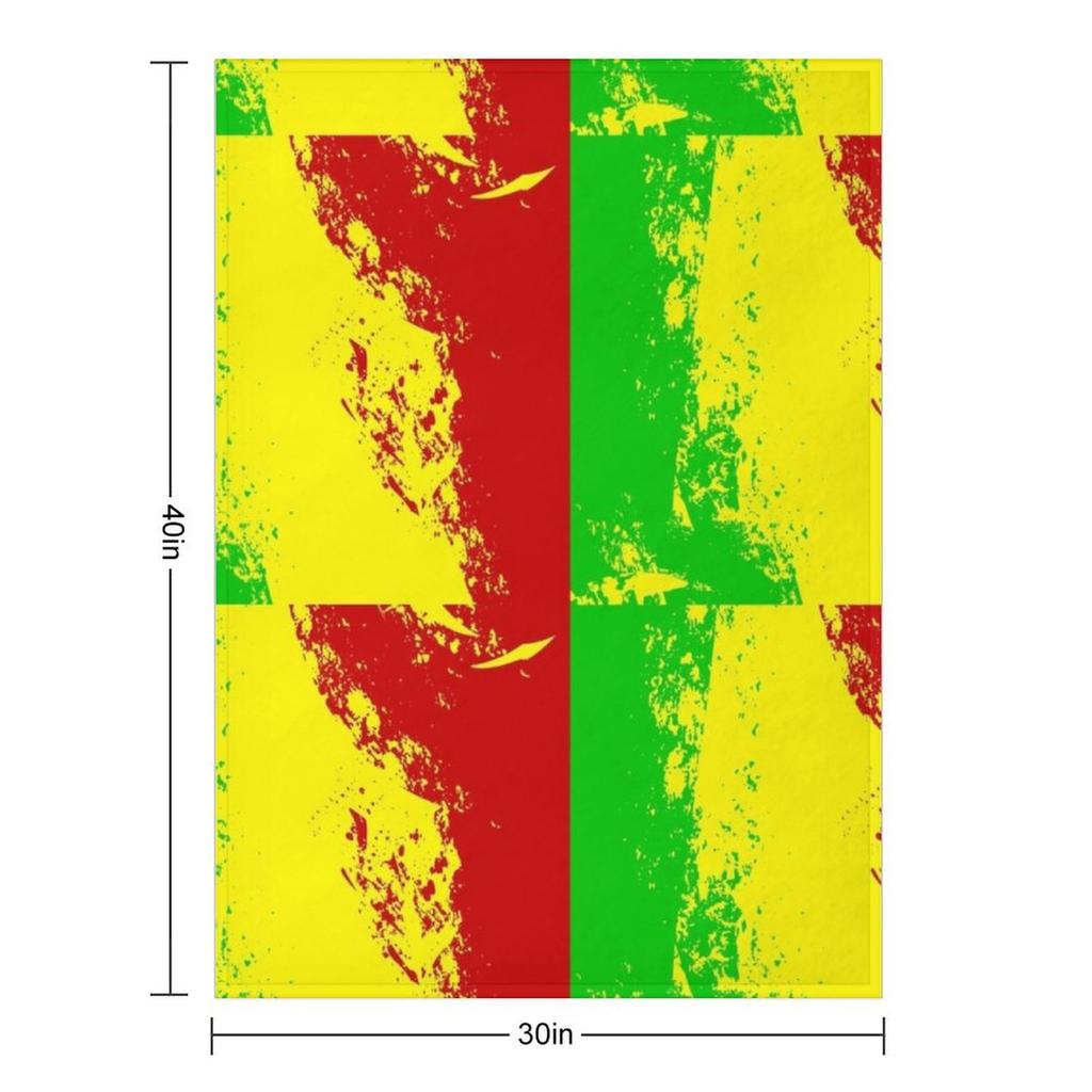 Rastafarian Colors.. Jah Jah. Jamaican.. Reggae Design Throw Blanket Plush Soft Plaid Tourist Soft Blankets