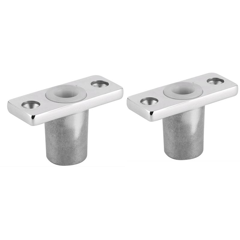 2Pcs Boat 316 Stainless Steel Top Mount T‑Shaped Bracket Oar Lock Socket Pipe Base Holder for Marine Yacht Hardware
