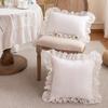 French Embroidered Romantic Ear Strap Coreless Throw Pillow Cushion Cover