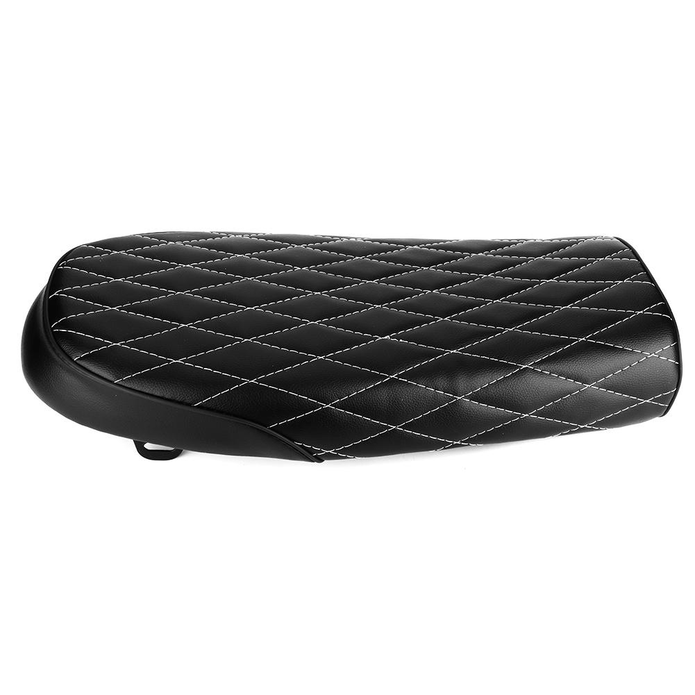 Motorcycle PU Lther Vintage St Flat Saddle Cushion for CG125 GN CG Black