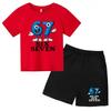 Children Summer Six Seven 67 Cartoon Print Casual Set Clothes T-shirt+Shorts 2P Charming Boy Girl Toddler 3-12 Yrs Short-sleeved