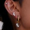 Classic Style 18K Gold, Gold and Silver Color Matching Steel Color Love Pendant Earrings Earrings