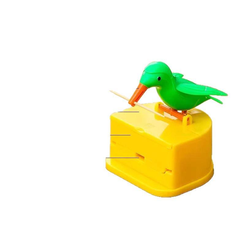 Automatic Cartoon Bird Toothpick Holder: Creative Press-Type Smart Box for Living Room