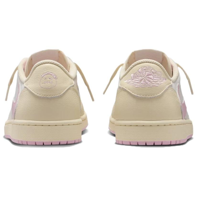 Jordan X Travis Scott Air Jordan 1 Low OG Gancio Rosa Ammortizzazione in Pelle Scarpe da Basket Basse Vintage da Uomo IQ7604-100