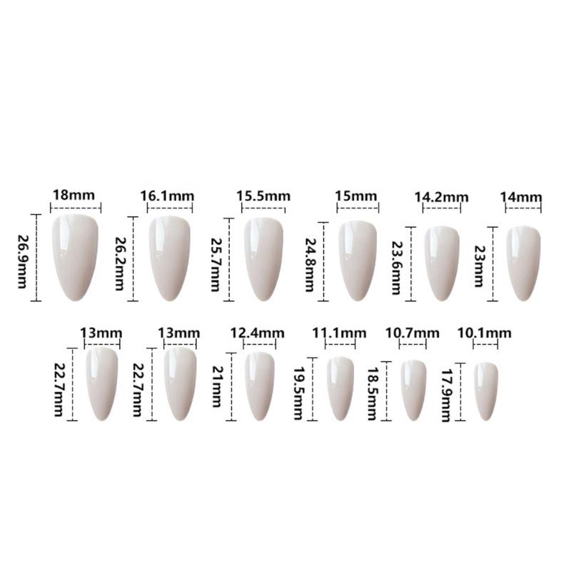 Press-på-nagel Kort mandel Formad lösnagel Fransk heltäckande Akryl Lösnagel Blommönster Lösnagel för Kvinnor och Flickor