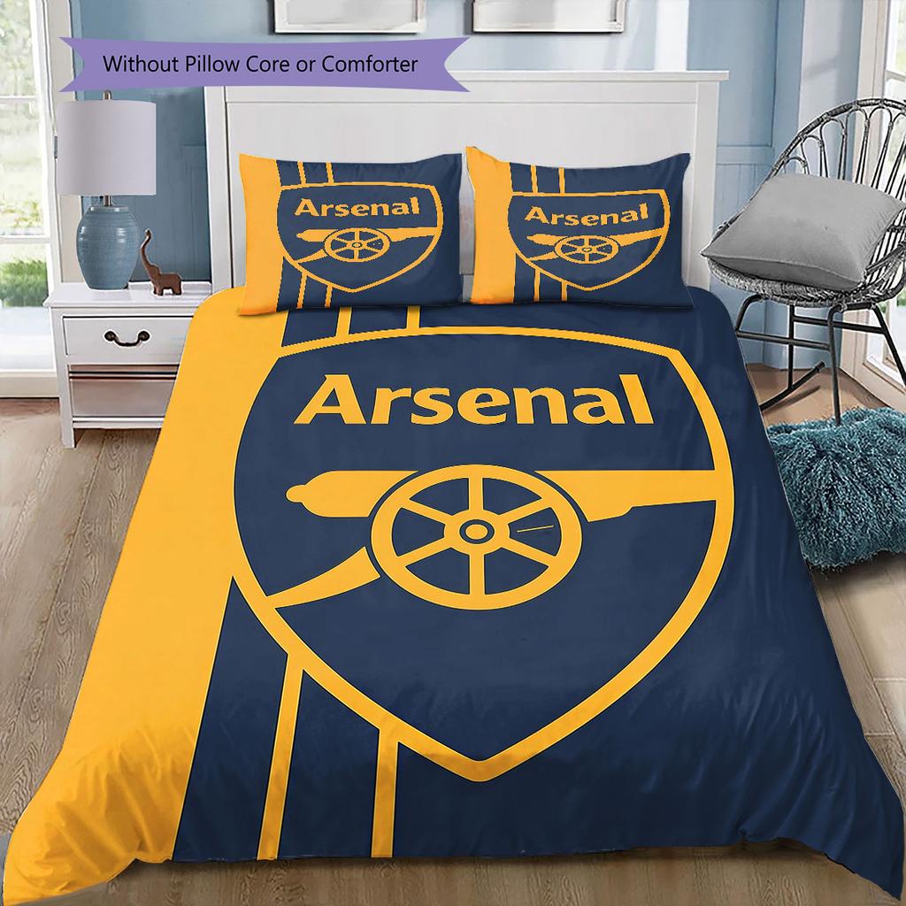 Arsenal Muster Bettwäsche Heimdekoration Geburtstagsgeschenk ( 1 Bettbezug + 2 Kissenbezüge, ohne Füllung),Fanartikel.