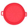 Foldable Fryer Silicone Liner Food Grade High Temperature Resistant Round Fryer Silicone Pot Red Diameter 21CM