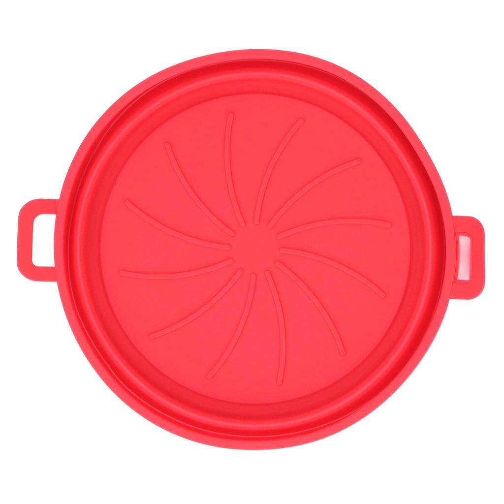 Foldable Fryer Silicone Liner Food Grade High Temperature Resistant Round Fryer Silicone Pot Red Diameter 21CM