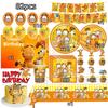 Articoli Decorativi per Festa di Compleanno Gatto Carino Stoviglie Topper per Torta Palloncini G-Garfieldes Stendardo Sfondo Festa per Bebè Bomboniere per Feste Bambini