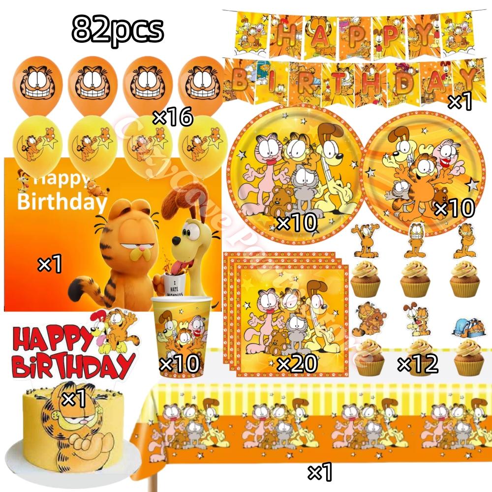 Articoli Decorativi per Festa di Compleanno Gatto Carino Stoviglie Topper per Torta Palloncini G-Garfieldes Stendardo Sfondo Festa per Bebè Bomboniere per Feste Bambini