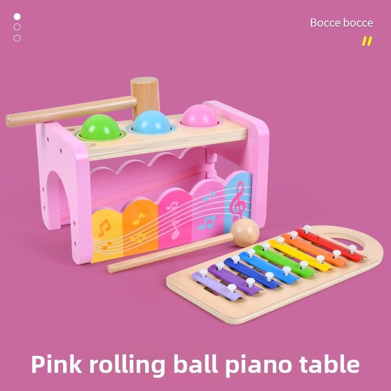 Nonelectric Rolling Wooden Ball Music Toy For Kids Early Learning Entertainment