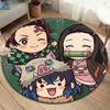 Demon Slayer Kimetsu No Yaiba Round Area Rug Carpet Rug For Living Room Bedroom Sofa Playroom Decor Nonslip Floor Mat