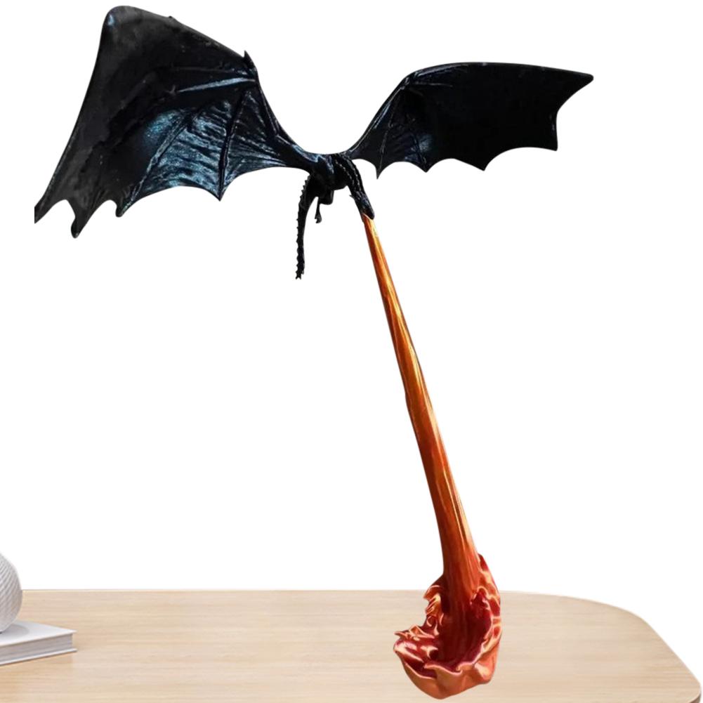 Dragon Flame Book Nook Fire Breathing Dragon Wyvern Book Nook Dragon Statues