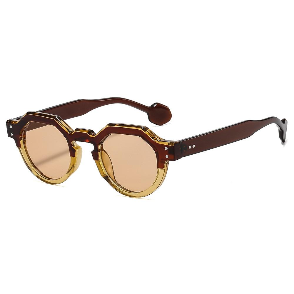 

Fashion Small Irregular Square Shape Sunglasses for Women Vintage Retro Round Sunglasses UV400 Men Rivets Punk Sun Eyeglasses as picture