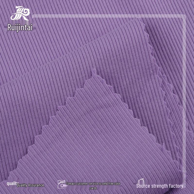 Adjustable Ribbed Lycra Rayon Knit Fabric, 2x2 Ribbing