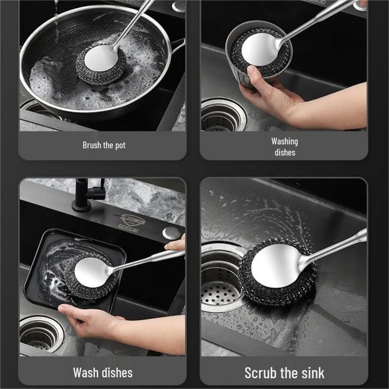 Qianxing Stainless Steel Pot & Dish Scrubber with 2 Heads