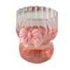 Copo de água de vidro com laço rosa, copo de vidro com laço de desenho animado, caneca de café listrada, fofa, para uso doméstico, frutas, chá, limonada, presente para meninas