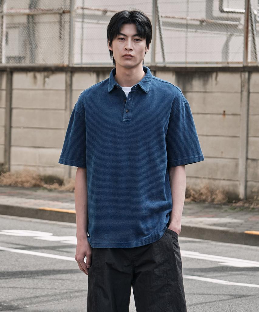 STCO Vibe Shift Indigo Denim Jacquard Short Sleeve T-Shirt_Blue (Oversized)_Dtsxb62Csl