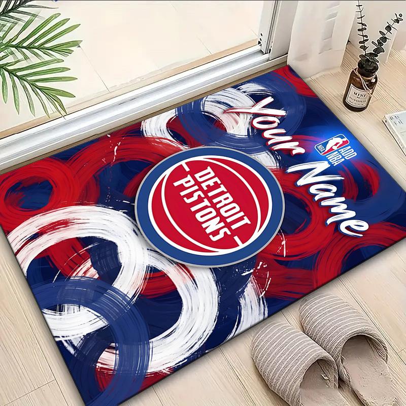 Custom Name Rug Detroit Basketball Art Area Rug Suitable for Indoor And Outdoor,Carpets for Homes, Offices,Living Rooms,Home Decor,Christmas Gift