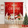 2024 Weihnachtsmann Frohes Neues Jahr Weihnachtsbaum Rot Grün Kinderzimmer Wohnzimmer Heimdekoration Vorhänge