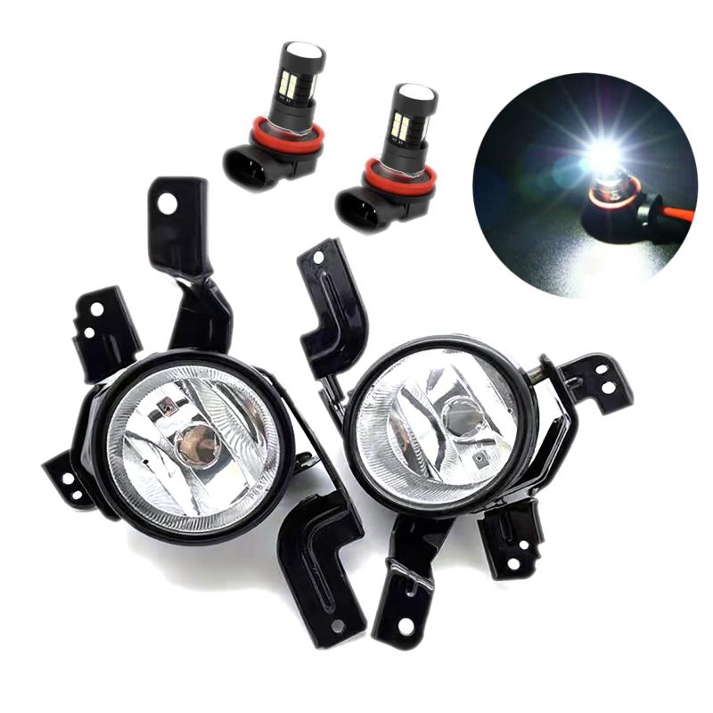 

2 шт. Светодиодная противотуманная фара на передний бампер автомобиля с прозрачной линзой для Honda CRV 2007-2009 (Янтарный/Белый свет)