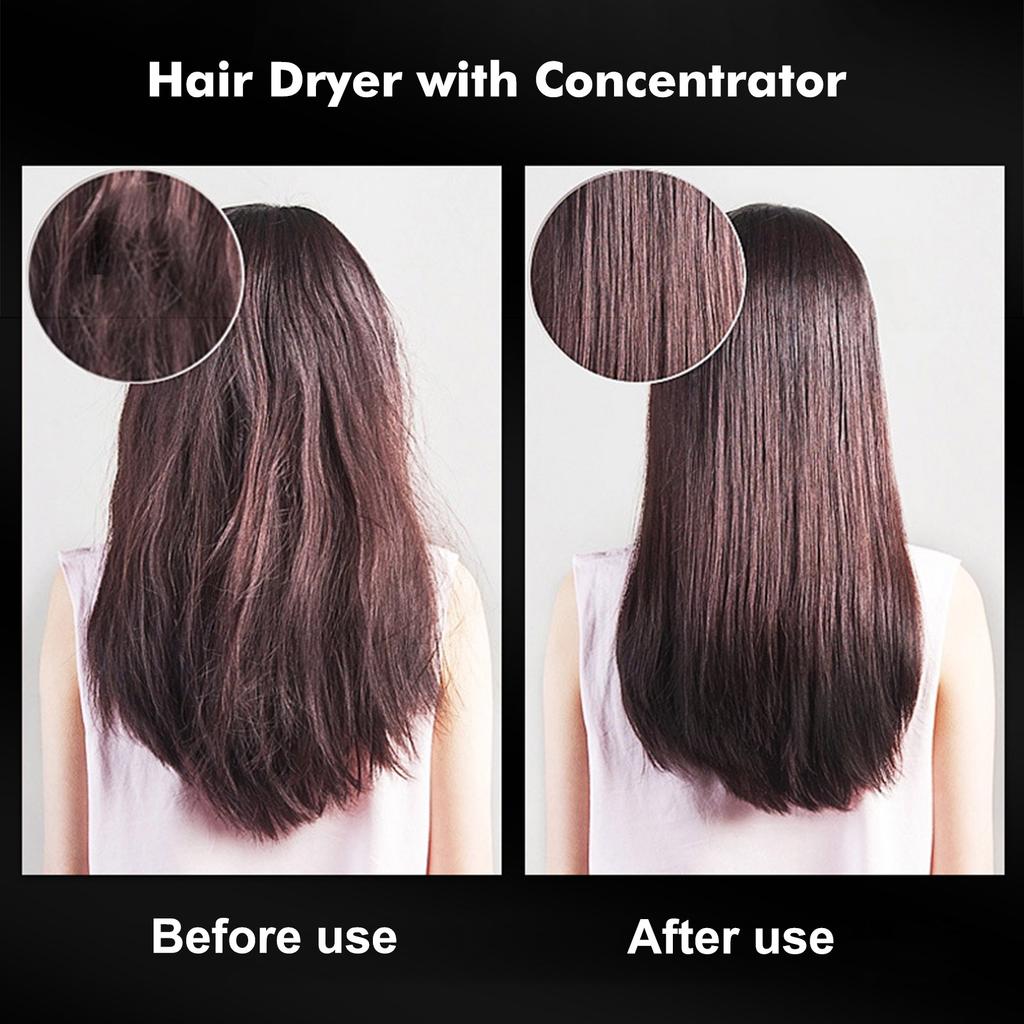 1400W High-Speed Hair Dryer with 110,000 RPM Brushless Motor, 20 MCelsiuss Airspeed, Red Light Hair Care Dryer, Magnetic Concentrator Nozzle, 5 Heat a