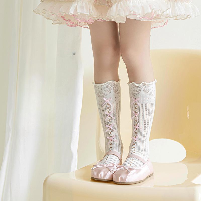 Children Flocking Hair Hair Christmas Cute Girl Hollow Out Tube Fishnet Stockings Sweet Girl Stockings