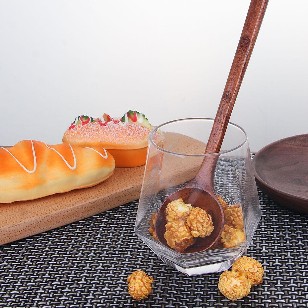Korean Style Stirr Tableware Long Handle Natural Wood Round Kitchen Utensil Spoons Soup Spoon Cooking Supplies