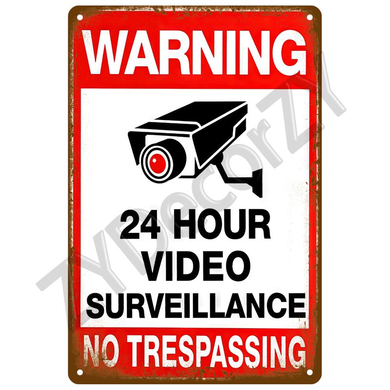 High Definition Metal Tin Sign Funny Warning Signs Retro Humorous Security Plaque Vintage Sarcastic Wall Art Decor for Home Gard
