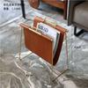 Portariviste in Metallo Dorato, Doppio Strato, Libreria in Ecopelle, Organizzatore per Documenti e Libri, Supporto Nordico, Elegante Organizzazione per Ufficio
