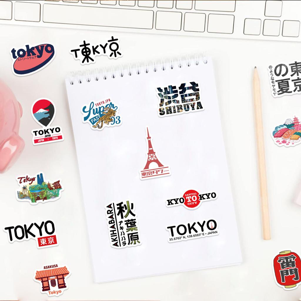 100Pcs Japanese Style Graffiti Stickers Waterproof DIY Stickers for Guitar Luggage Decoration