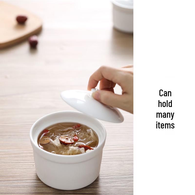 OIMG Ceramic Bird's Nest Double-Boiler Stew Pot