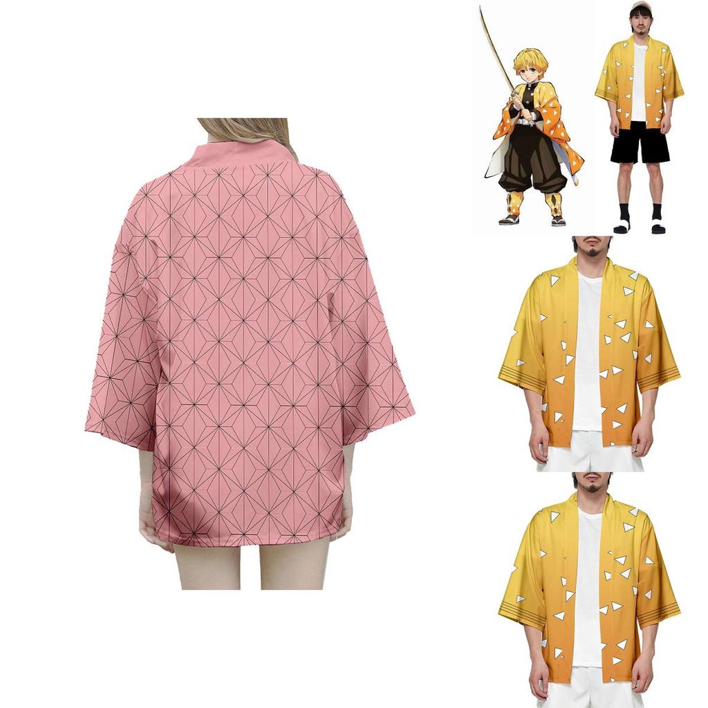 Haori Kimono Larga Traspirante di Alta Qualità Anime Demon Slayer Kimetsu No Yaiba Kamado Nezuko Cosplay Top