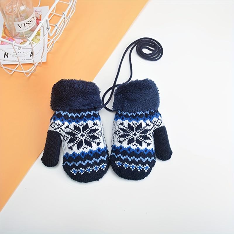 [Warm Gloves] Winter New 3-8 Year Old Boys And Girls' Double Layer Octagonal Flower Thickened And Plushed Warm Gloves