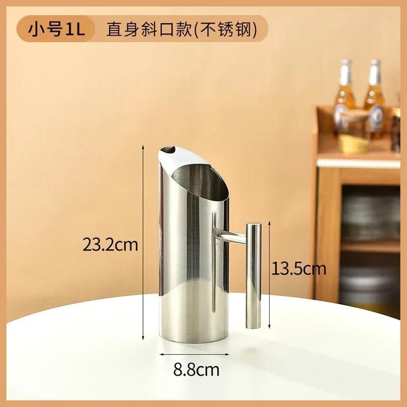 304 Stainless Steel Cold Water Boiled Cup Golden Ice Freeze Kettle Beer Jar for Bar Fruit Juice Red Wine with Divider
