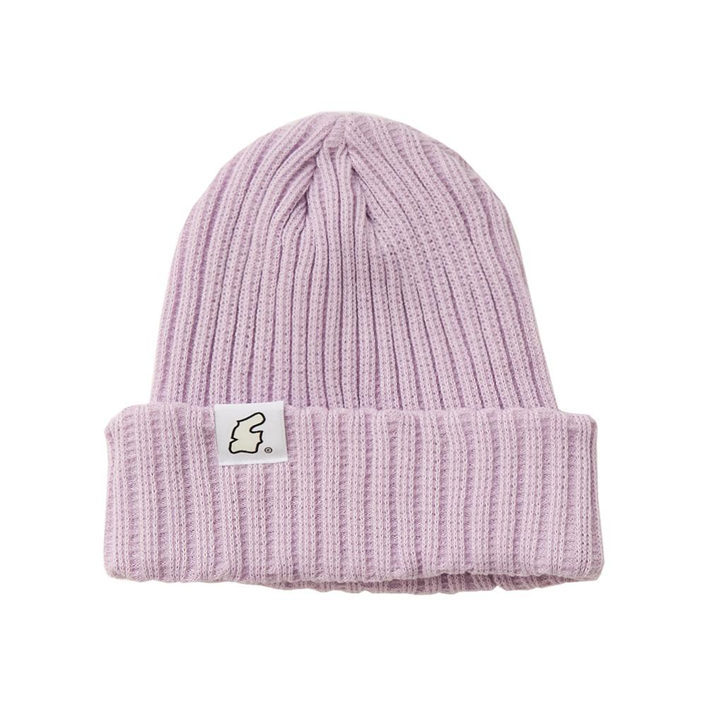 APOSTROPHE COMMA Summer Reversible Label Soft Ribbed Beanie (White)