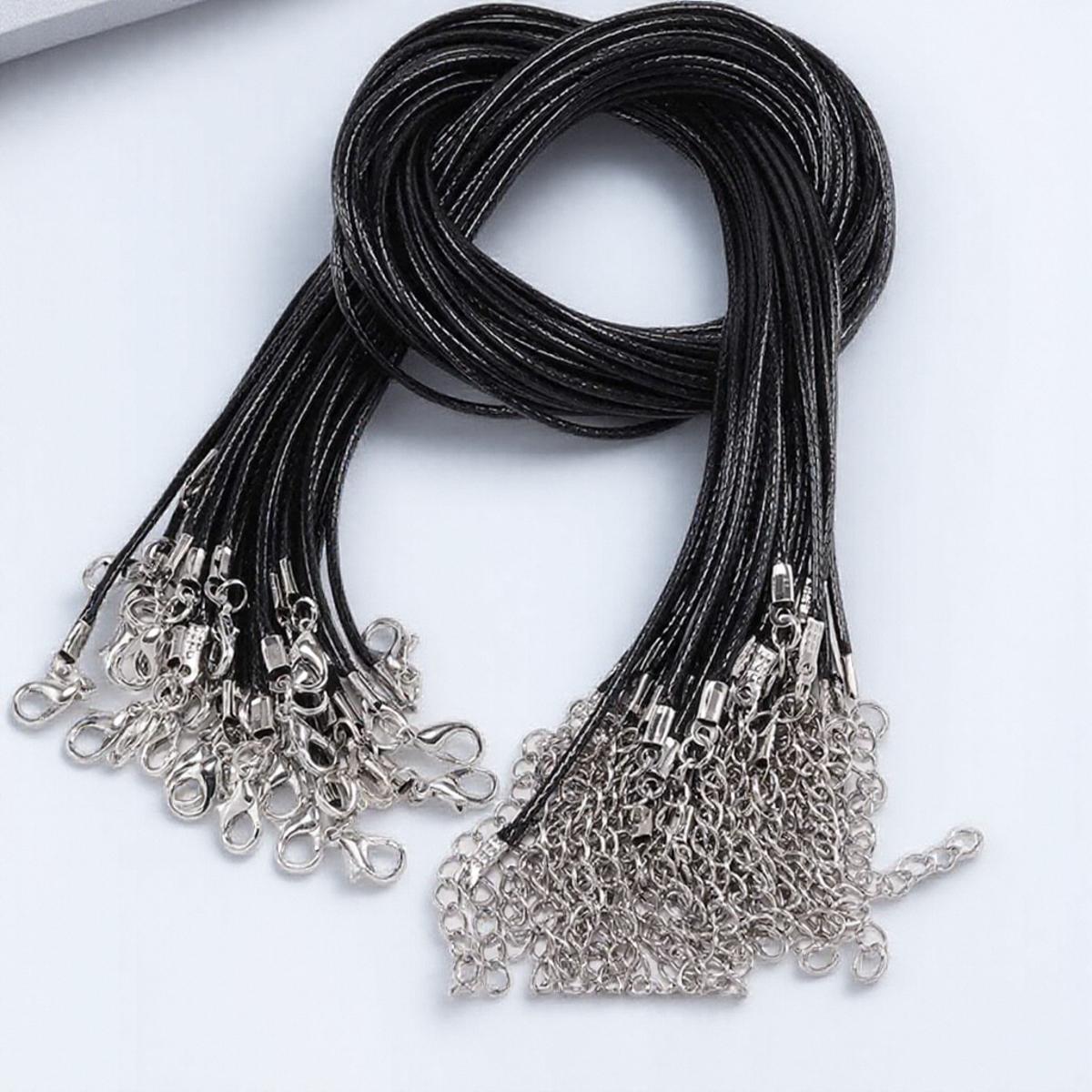 

10Pcs Leather Braided Cord Necklace DIY Jewelry Making Supplies Pendant Charm Lobster Clasp String Rope for Bracelet Craft