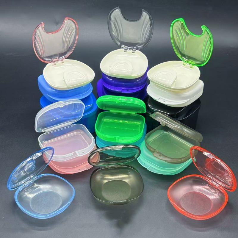 Denture and Retainer Storage Box - Frosted Translucent, Clear Aligner Holder