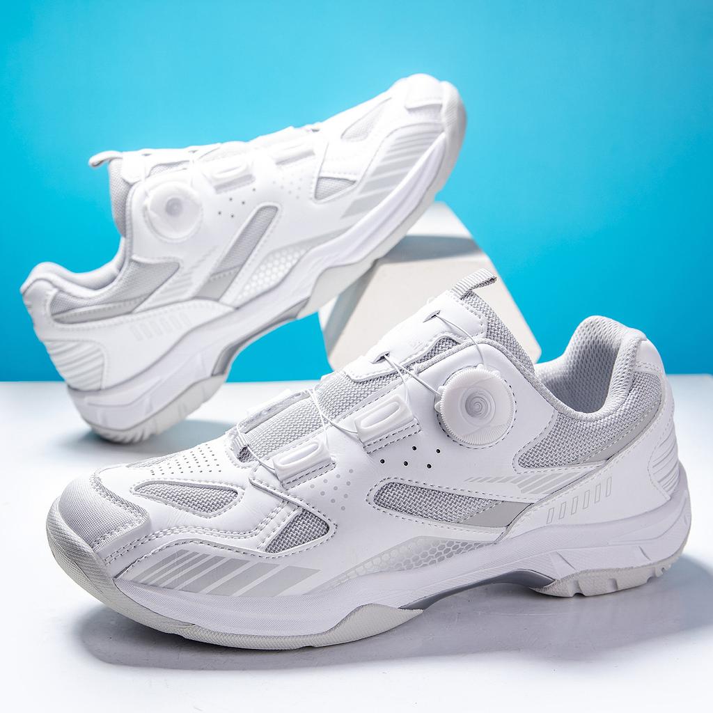 Nouvelles chaussures de badminton décontractées à boucle rotative respirantes pour couple légères chaussures de sport de tennis de table chaussures d'entraînement de tennis pour hommes