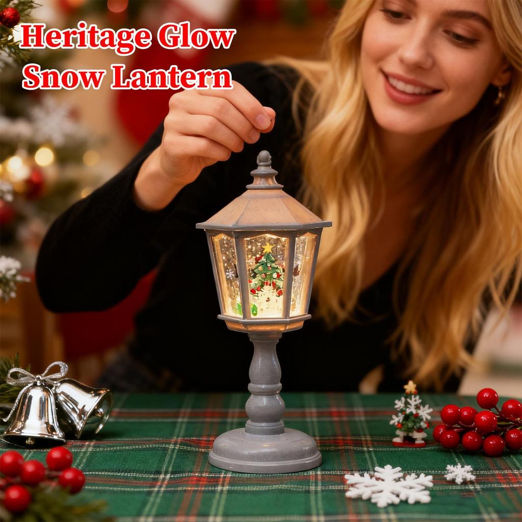 Christmas Luminous Snow Globe Street Light Hexagonal Cone Christmas LED Snow Globe Light Winter Holiday Home Decoration Gifts