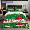 Whimsical Holiday Cheer Bedding(1 * duvet cover + 2 * pillowcase, without core)Soft and comfortable Christmas birthday gift
