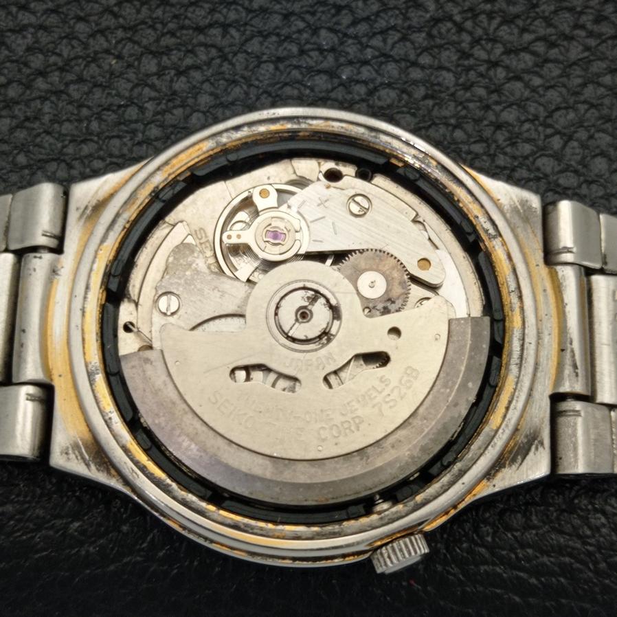 USED RARE SEIKO 5 AUTOMATIC 7S26B JAPAN MENS DAY/DATE WHITE DIAL WATCH A427912-2 R1054-a427912