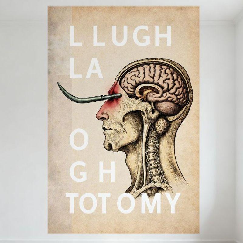 

Vintage Human Head Anatomy Medical Tin Sign - Brain Skull Spine Illustration with Surgical Tool, Retro Parchment Background Meta 20x30cm（7.8x11.8inch）